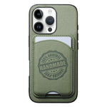Cover magnetica per telefono in ecopelle vegana con trama twill e porta carte removibile., For iPhone 14 Pro, For iPhone 14 Pro Max, For iPhone 13 Pro Max