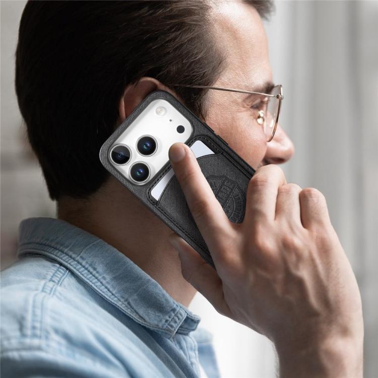 Cover magnetica per telefono in ecopelle vegana con trama twill e porta carte removibile., For iPhone 13 Pro, For iPhone 13, For iPhone 12