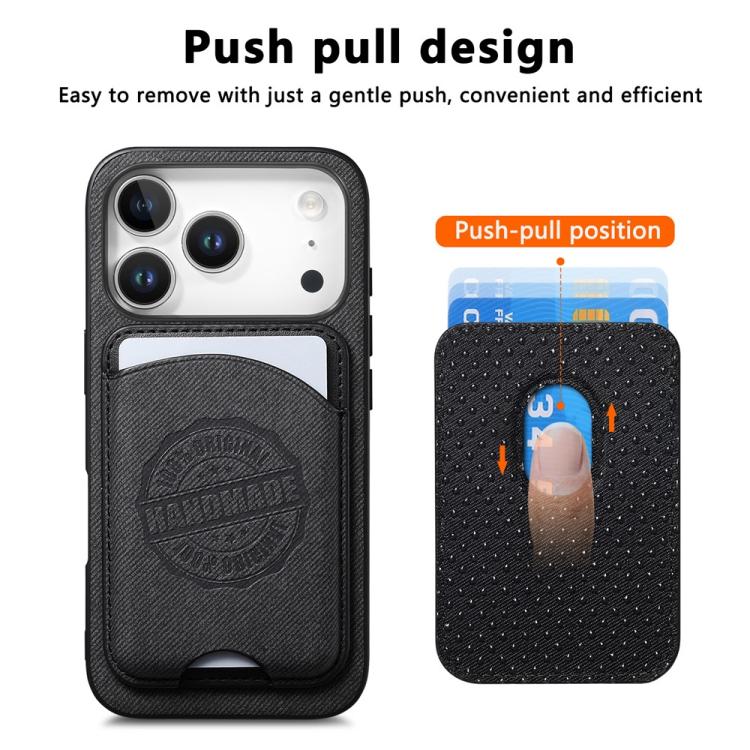 Cover magnetica per telefono in ecopelle vegana con trama twill e porta carte removibile., For iPhone 13 Pro, For iPhone 13, For iPhone 12