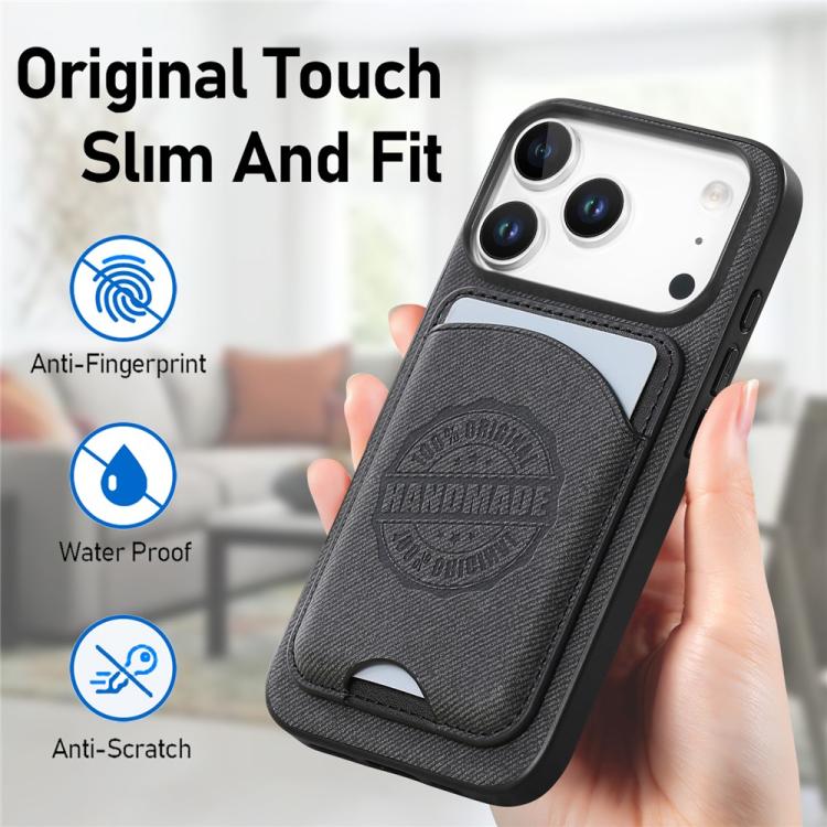 Cover magnetica per telefono in ecopelle vegana con trama twill e porta carte removibile., For iPhone 13 Pro, For iPhone 13, For iPhone 12