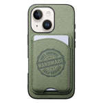 Cover magnetica per telefono in ecopelle vegana con trama twill e porta carte removibile., For iPhone 13 Pro, For iPhone 13, For iPhone 12