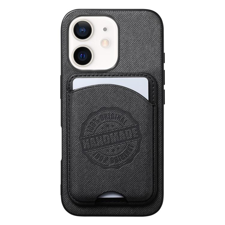 Cover magnetica per telefono in ecopelle vegana con trama twill e porta carte removibile., For iPhone 13 Pro, For iPhone 13, For iPhone 12