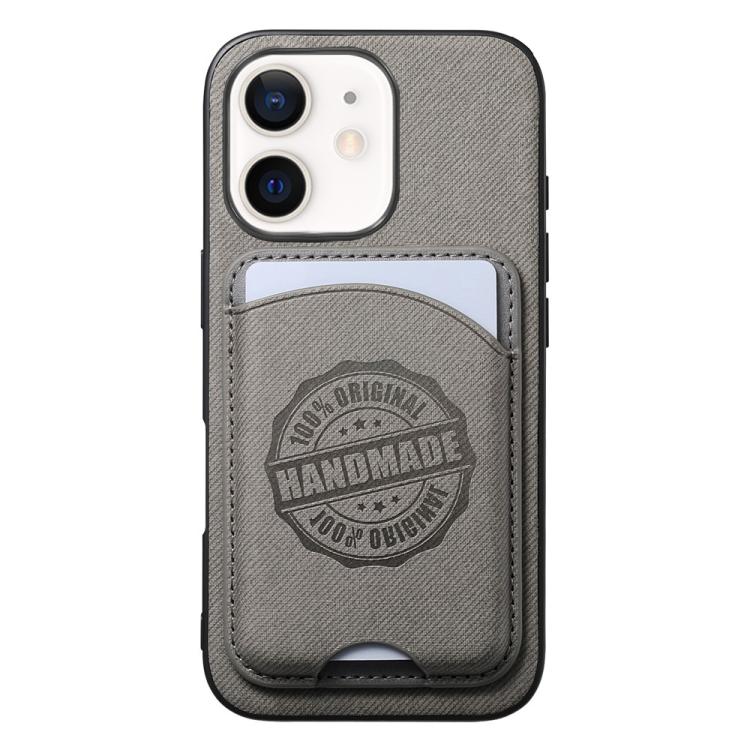 Cover magnetica per telefono in ecopelle vegana con trama twill e porta carte removibile., For iPhone 13 Pro, For iPhone 13, For iPhone 12
