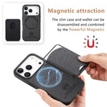Cover magnetica per telefono in ecopelle vegana con trama twill e porta carte removibile., For iPhone 12 Pro Max, For iPhone 12 Pro, For iPhone 11 Pro Max