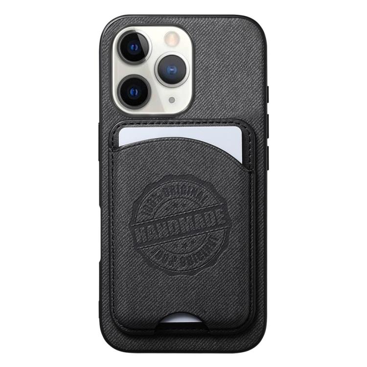 Cover magnetica per telefono in ecopelle vegana con trama twill e porta carte removibile., For iPhone 11, For iPhone 11 Pro