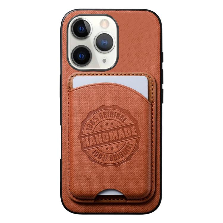 Cover magnetica per telefono in ecopelle vegana con trama twill e porta carte removibile., For iPhone 11, For iPhone 11 Pro