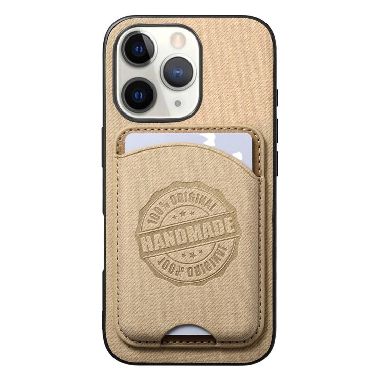 Cover magnetica per telefono in ecopelle vegana con trama twill e porta carte removibile., For iPhone 11, For iPhone 11 Pro