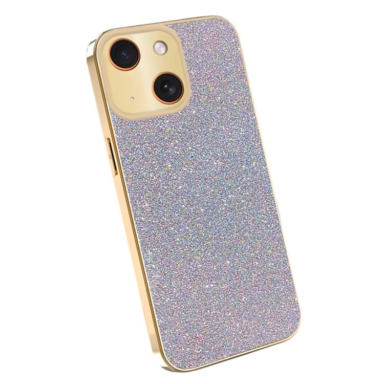 Custodia glitter con cornice galvanizzata per iPhone 11-13