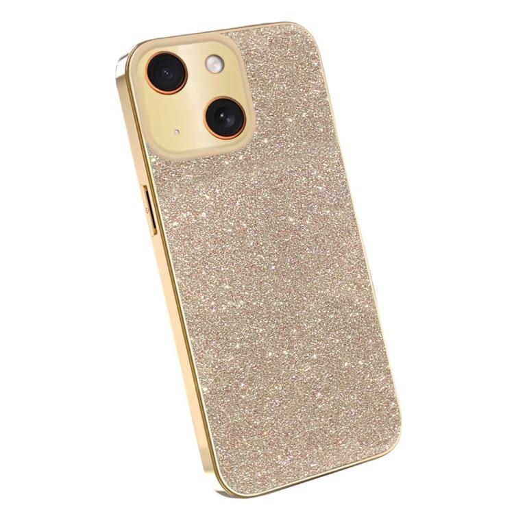 Custodia glitter con cornice galvanizzata per iPhone 11-13