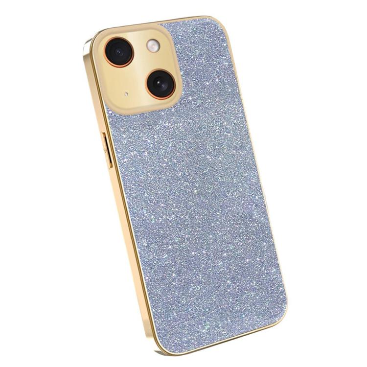 Custodia glitter con cornice galvanizzata per iPhone 11-13