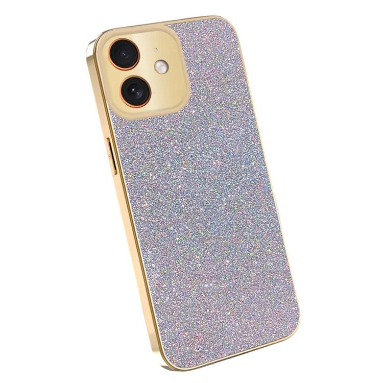 Custodia glitter con cornice galvanizzata per iPhone 11-13