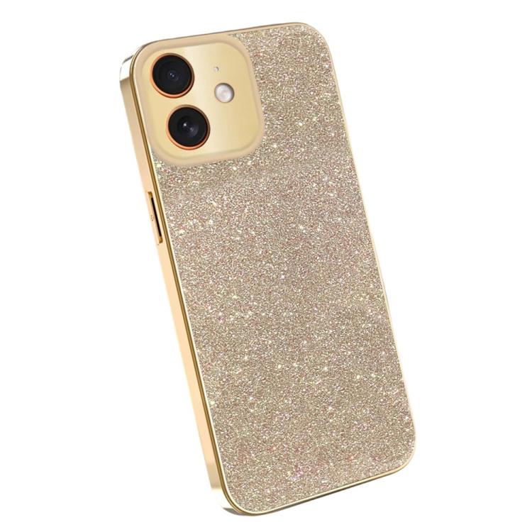 Custodia glitter con cornice galvanizzata per iPhone 11-13