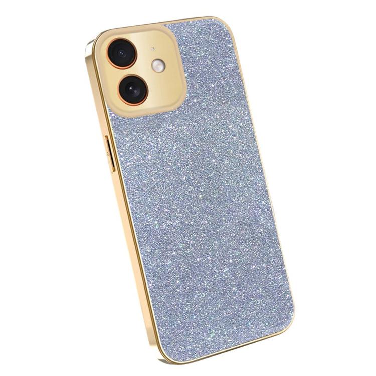 Custodia glitter con cornice galvanizzata per iPhone 11-13