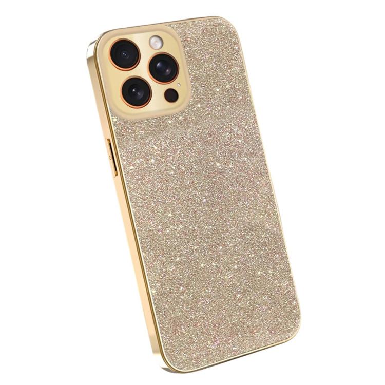 Custodia glitter con cornice galvanizzata per iPhone 11-13