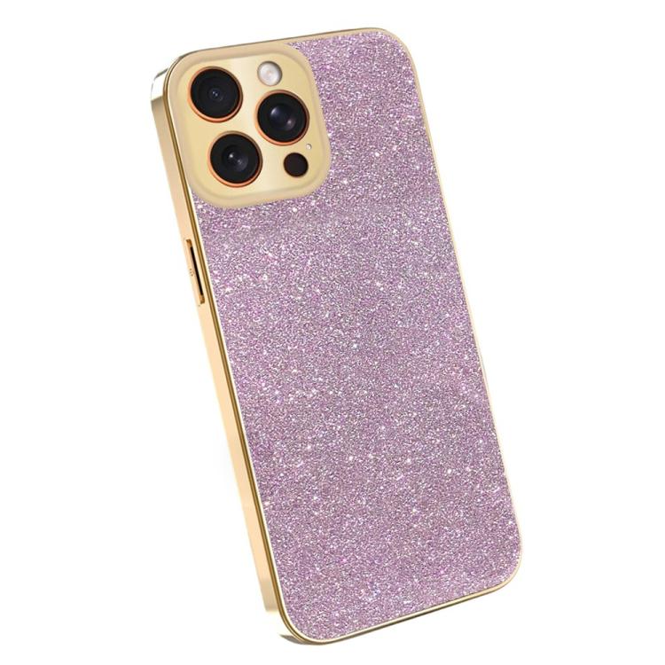 Custodia glitter con cornice galvanizzata per iPhone 11-13