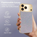 Custodia glitter con cornice galvanizzata per iPhone 11-13