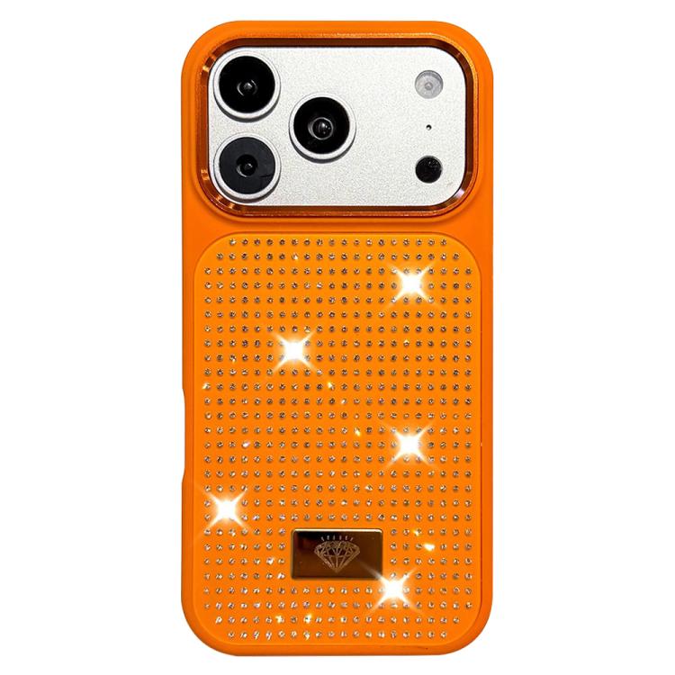 Custodia per telefono antiurto in TPU + PC con strass in resina e emblema in metallo., For iPhone 17 Pro Max, For iPhone 17 Pro, For iPhone 17, For iPhone Air