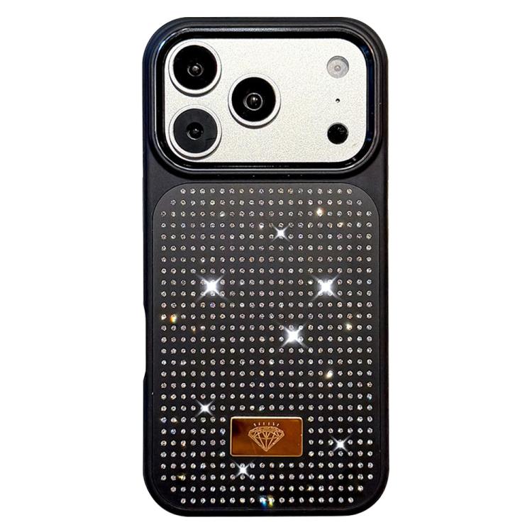 Custodia per telefono antiurto in TPU + PC con strass in resina e emblema in metallo., For iPhone 17 Pro Max, For iPhone 17 Pro, For iPhone 17, For iPhone Air