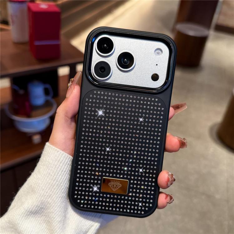 Custodia per telefono antiurto in TPU + PC con strass in resina e emblema in metallo., For iPhone 18 Pro / 17 Pro, For iPhone 18 Pro Max / 17 Pro Max, For iPhone 17, For iPhone Air