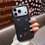 Custodia per telefono antiurto in TPU + PC con strass in resina e emblema in metallo., For iPhone 18 Pro / 17 Pro, For iPhone 18 Pro Max / 17 Pro Max, For iPhone 17, For iPhone Air