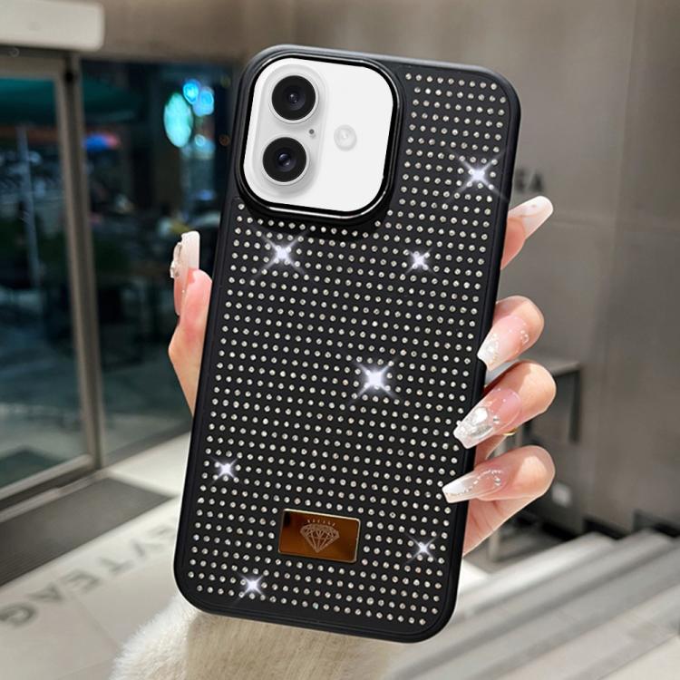 Custodia per telefono antiurto in TPU + PC con strass in resina e emblema in metallo., For iPhone 17 Pro Max, For iPhone 17 Pro, For iPhone 17, For iPhone Air