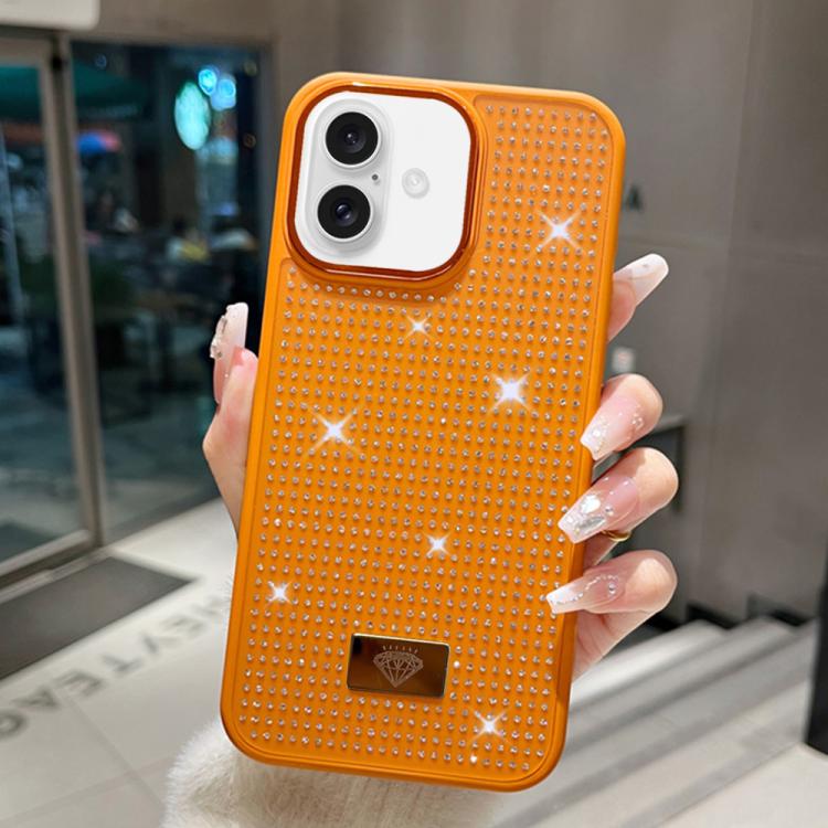 Custodia per telefono antiurto in TPU + PC con strass in resina e emblema in metallo., For iPhone 17 Pro Max, For iPhone 17 Pro, For iPhone 17, For iPhone Air