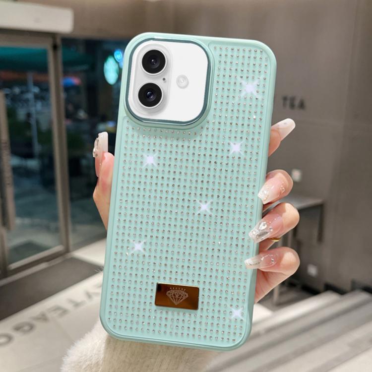 Custodia per telefono antiurto in TPU + PC con strass in resina e emblema in metallo., For iPhone 17 Pro Max, For iPhone 17 Pro, For iPhone 17, For iPhone Air