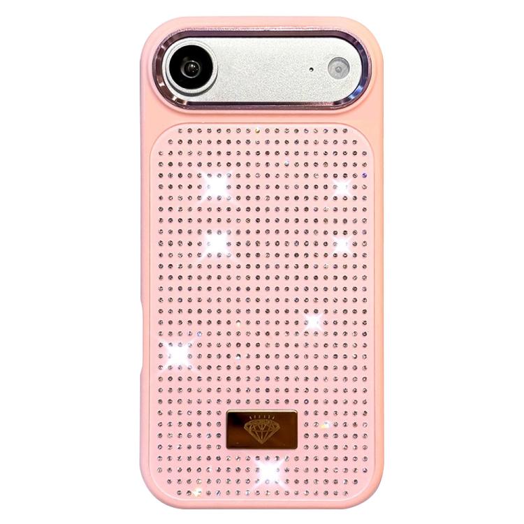 Custodia per telefono antiurto in TPU + PC con strass in resina e emblema in metallo., For iPhone 17 Pro Max, For iPhone 17 Pro, For iPhone 17, For iPhone Air