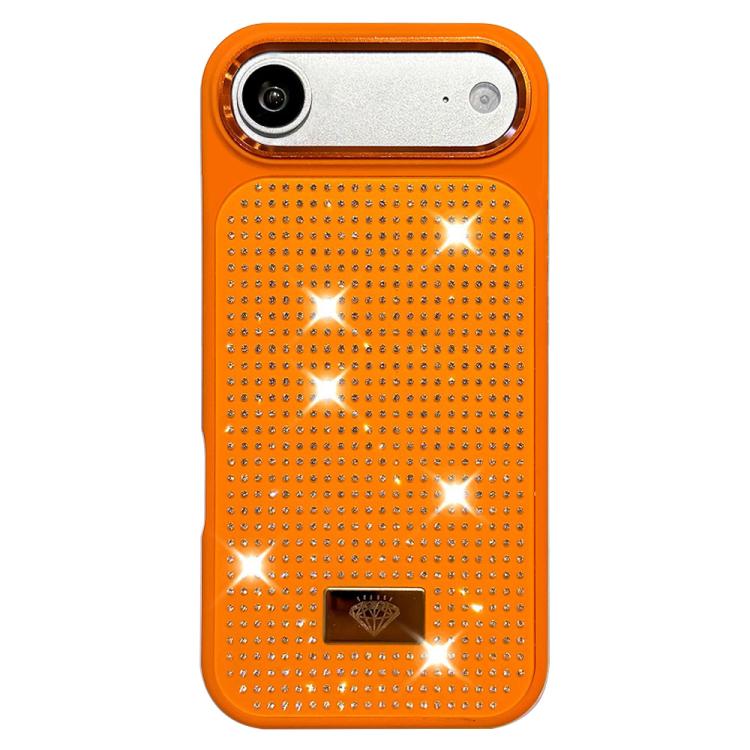 Custodia per telefono antiurto in TPU + PC con strass in resina e emblema in metallo., For iPhone 17 Pro Max, For iPhone 17 Pro, For iPhone 17, For iPhone Air