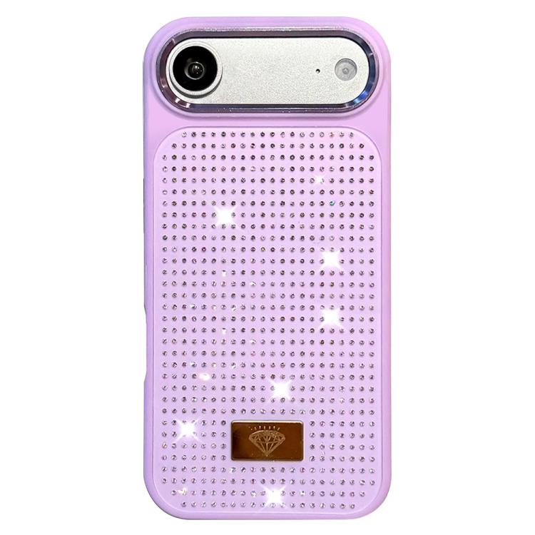 Custodia per telefono antiurto in TPU + PC con strass in resina e emblema in metallo., For iPhone 17 Pro Max, For iPhone 17 Pro, For iPhone 17, For iPhone Air