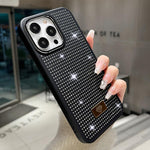 Custodia per telefono antiurto in TPU + PC con strass in resina e emblema in metallo., For iPhone 16 Pro Max, For iPhone 16 Pro, For iPhone 16 Plus, For iPhone 16