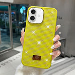 Custodia per telefono antiurto in TPU + PC con strass in resina e emblema in metallo., For iPhone 16 Pro Max, For iPhone 16 Pro, For iPhone 16 Plus, For iPhone 16