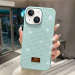 Custodia per telefono antiurto in TPU + PC con strass in resina e emblema in metallo., For iPhone 15 Pro Max, For iPhone 15 Pro, For iPhone 15 Plus, For iPhone 15