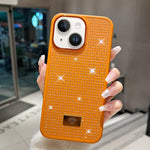 Custodia per telefono antiurto in TPU + PC con strass in resina e emblema in metallo., For iPhone 15 Pro Max, For iPhone 15 Pro, For iPhone 15 Plus, For iPhone 15