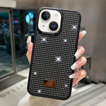 Custodia per telefono antiurto in TPU + PC con strass in resina e emblema in metallo., For iPhone 14, For iPhone 14 Pro, For iPhone 14 Pro Max, For iPhone 13 Pro Max