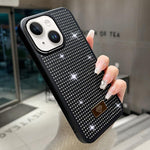 Custodia per telefono antiurto in TPU + PC con strass in resina e emblema in metallo., For iPhone 14, For iPhone 14 Pro, For iPhone 14 Pro Max, For iPhone 13 Pro Max