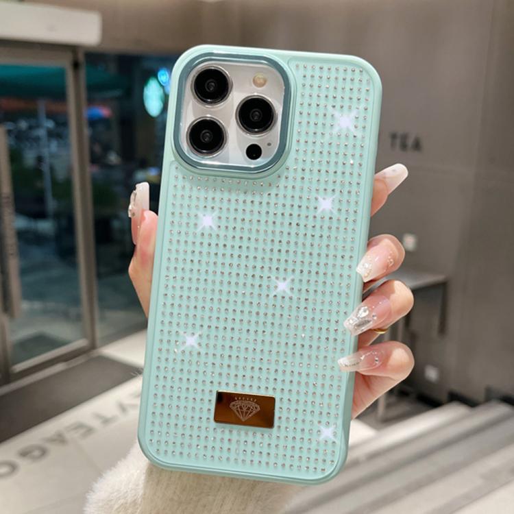 Custodia per telefono antiurto in TPU + PC con strass in resina e emblema in metallo., For iPhone 13 Pro, For iPhone 13, For iPhone 12, For iPhone 12 Pro Max