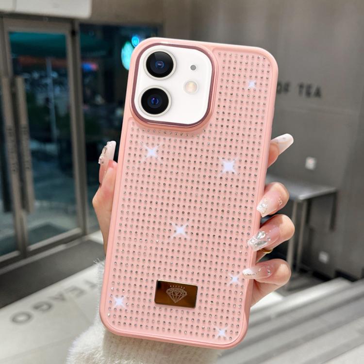 Custodia per telefono antiurto in TPU + PC con strass in resina e emblema in metallo., For iPhone 13 Pro, For iPhone 13, For iPhone 12, For iPhone 12 Pro Max