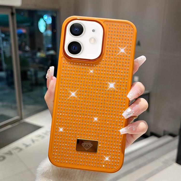 Custodia per telefono antiurto in TPU + PC con strass in resina e emblema in metallo., For iPhone 12 Pro, For iPhone 11 Pro Max, For iPhone 11