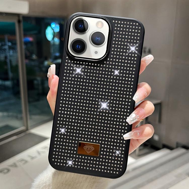 Custodia per telefono antiurto in TPU + PC con strass in resina e emblema in metallo., For iPhone 12 Pro, For iPhone 11 Pro Max, For iPhone 11