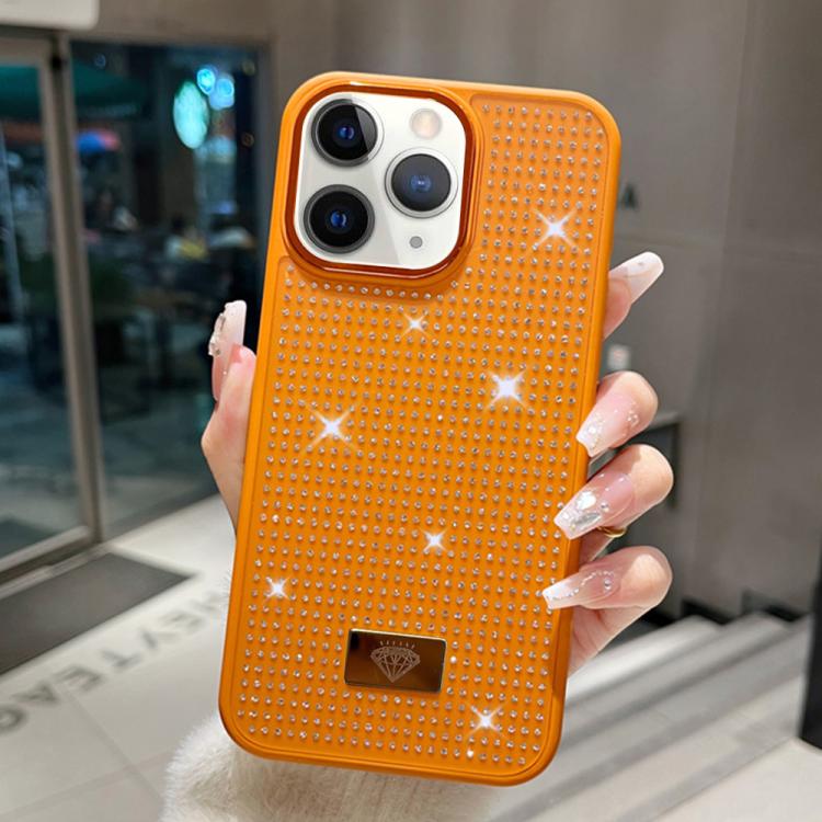 Custodia per telefono antiurto in TPU + PC con strass in resina e emblema in metallo., For iPhone 12 Pro, For iPhone 11 Pro Max, For iPhone 11