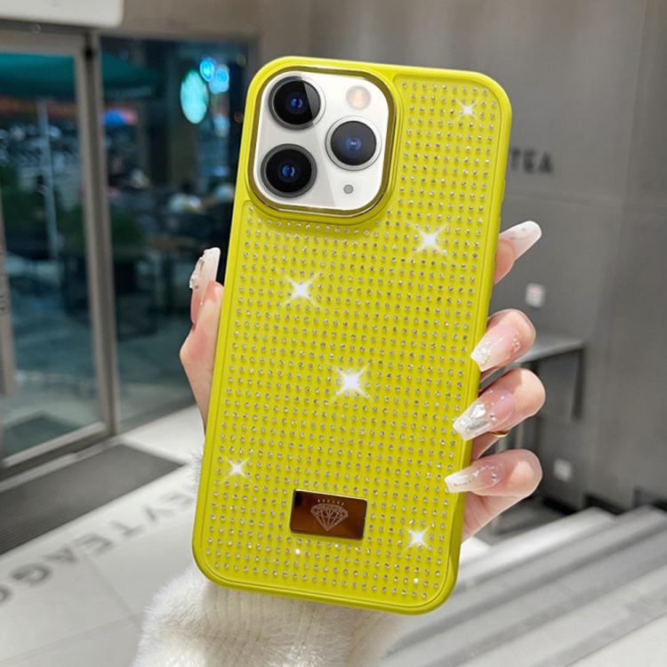 Custodia per telefono antiurto in TPU + PC con strass in resina e emblema in metallo., For iPhone 12 Pro, For iPhone 11 Pro Max, For iPhone 11