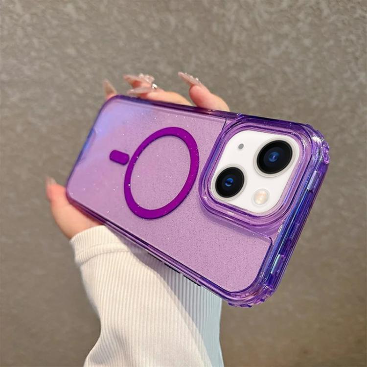 Custodia magnetica glitter 3 in 1 per iPhone 15