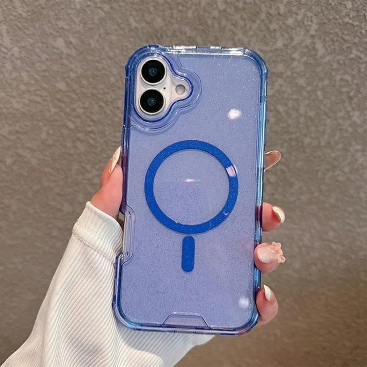 Custodia magnetica glitter 3 in 1 per iPhone 16