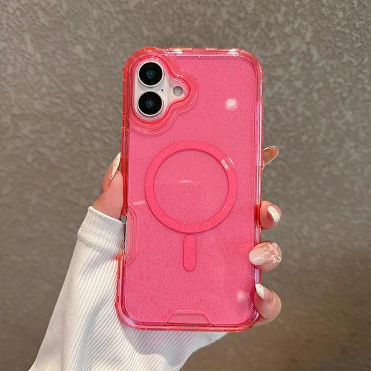 Custodia magnetica glitter 3 in 1 per iPhone 16