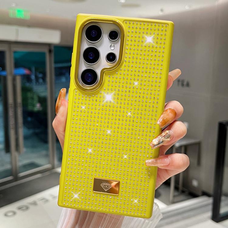 Custodia per telefono antiurto in TPU + PC con strass in resina e emblema in metallo., For Samsung Galaxy S25 Ultra 5G, For Samsung Galaxy S24 Ultra 5G, For Samsung Galaxy S23 Ultra 5G, For Samsung Galaxy S22 Ultra 5G