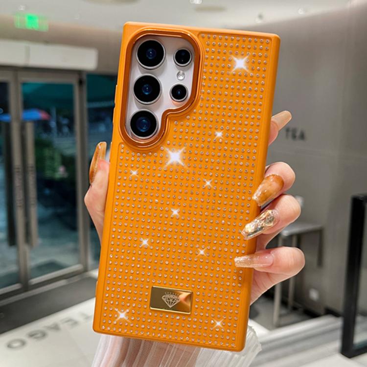 Custodia per telefono antiurto in TPU + PC con strass in resina e emblema in metallo., For Samsung Galaxy S25 Ultra 5G, For Samsung Galaxy S24 Ultra 5G, For Samsung Galaxy S23 Ultra 5G, For Samsung Galaxy S22 Ultra 5G