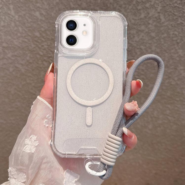 Custodia magnetica glitter 3 in 1 con cinturino per iPhone