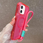 Custodia magnetica glitter 3 in 1 con cinturino per iPhone