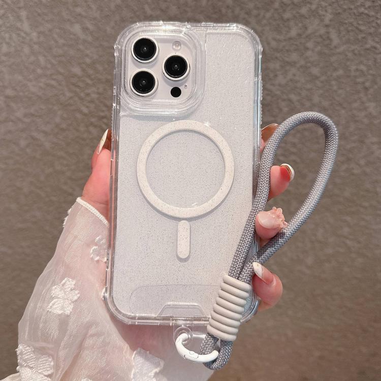 Custodia magnetica glitter 3 in 1 con cinturino per iPhone